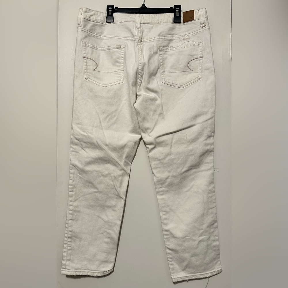 American Eagle premium slouch jeans white size 10 - Picture 3 of 9